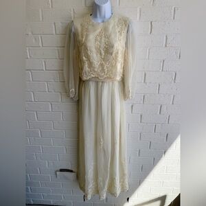 Miss Elliette Vintage Ivory Wedding Gown or Special Occasion Floor length Dress